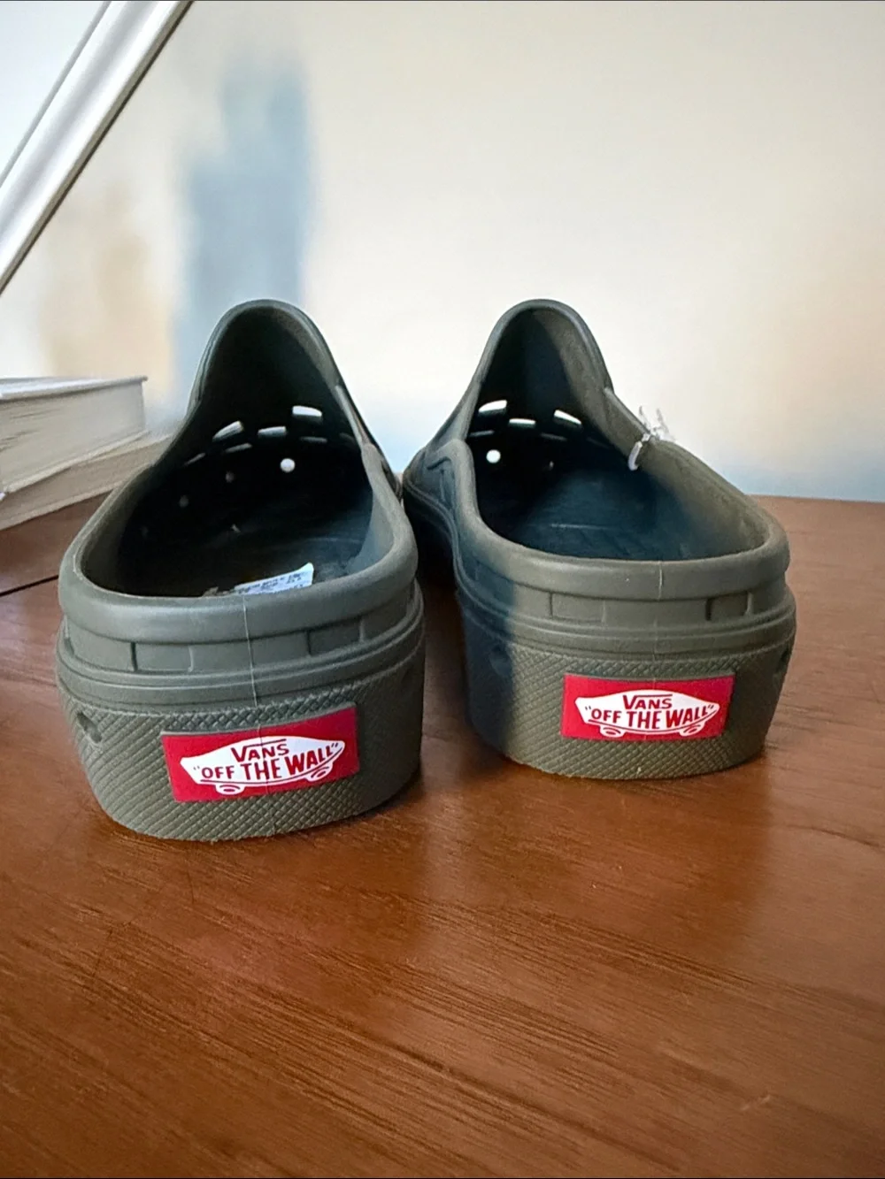 Vans Kids Olive Green Slip-On Clog Shoes